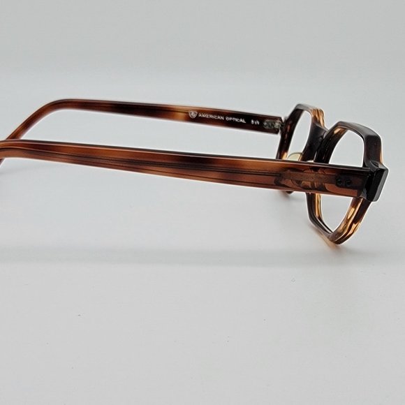 American Optical AO 521 Brown Tortoise Eyeglasses Frame USA 48-17-130 - Picture 5 of 12